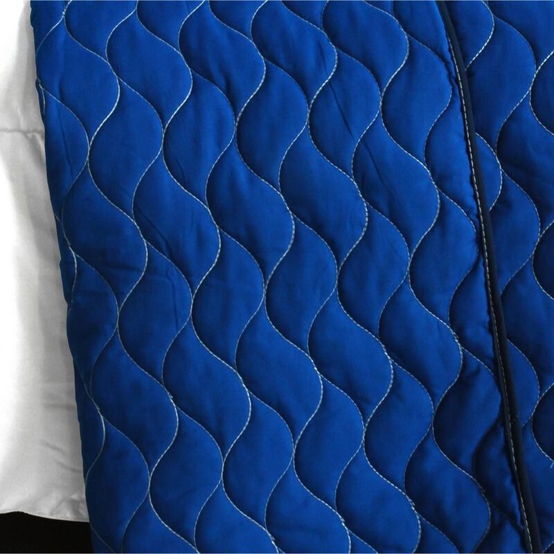 Vermicelli Quilted Plaid Quilt Set Queen Size for Bedroom Bedding Decor-Blue image number 4