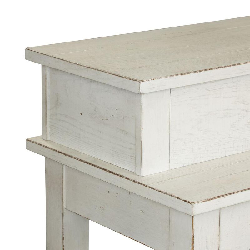 Liberty Furniture Modern Farmhouse Console Bar Table in Flea Market White w/ Heavy Distressing image number 4