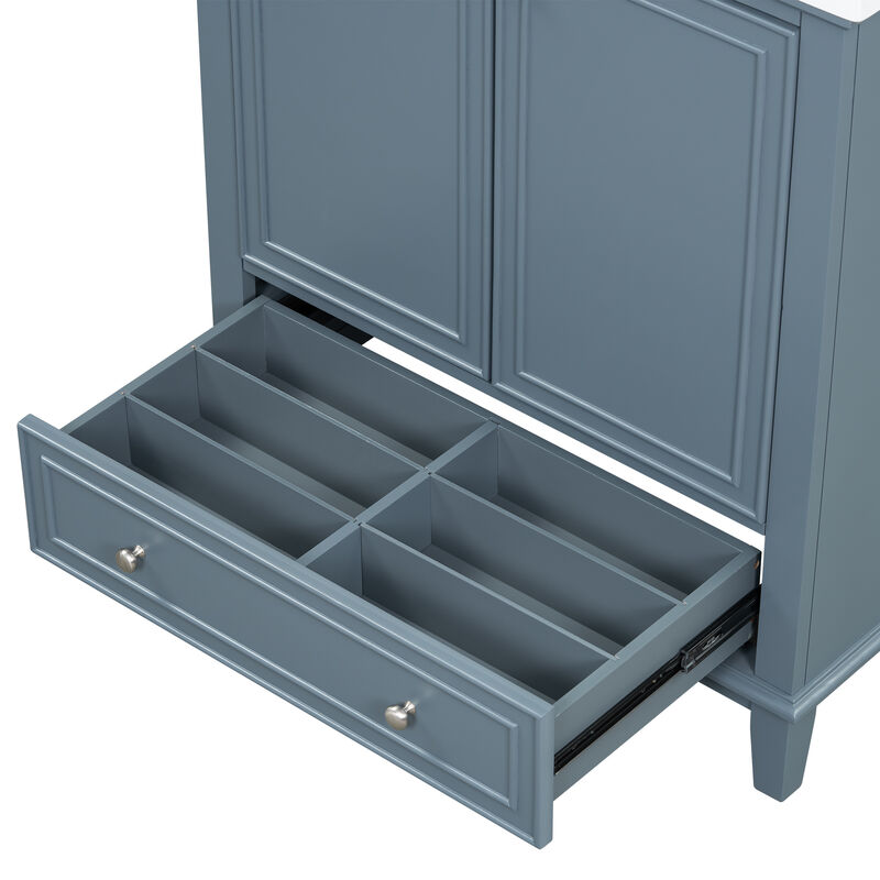 Merax Bathroom Vanity Base (No Sink) Multi-Functional Cabinet with Doors & Drawer