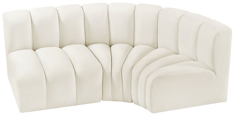 Meridian Furniture Arc Cream Velvet Modular Sofa image number 3