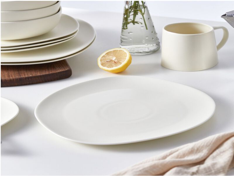 Stone lain Delilah Salad Plate 6-Piece Dish Set, Porcelain, Cream, 6 Salad Plates