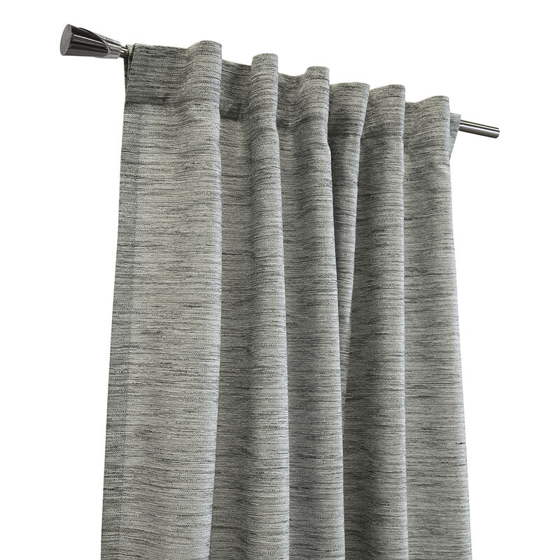 Habitat Odessa Light Filtering Luxurious Texture Dual Header lined Elegance and Charm Curtain Panel Grey