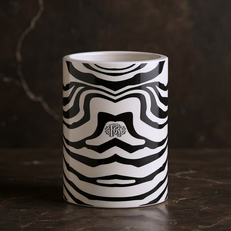 Medium Vase ZEBRAGE   diam. 3.75", H 7.75" image number 2