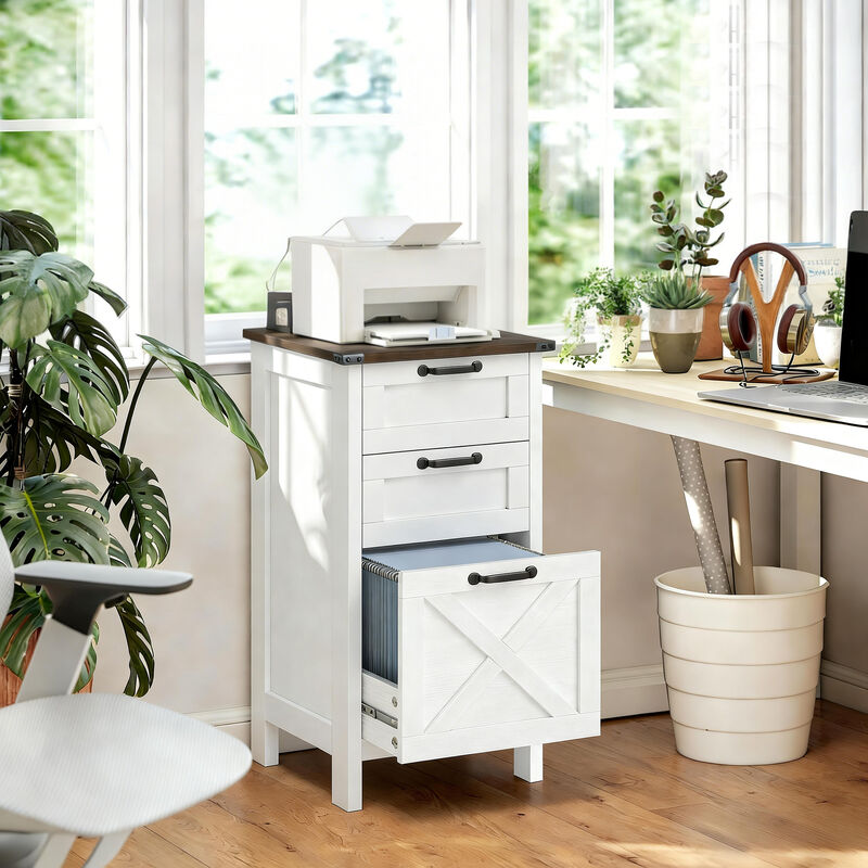 Hivvago Vertical File Cabinet with 3 Drawers for Office Storage image number 1