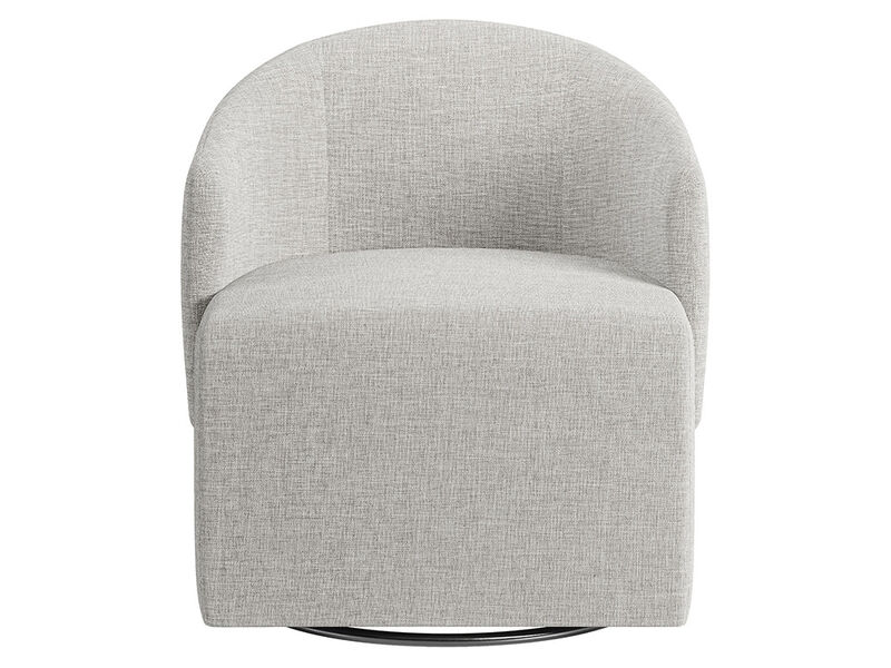 BELLEZE Swivel Accent Chair, Modern Upholstered Swivel Armchair 360 Degree Barrel Chair Comfy Corner Chair for Living Room Bedroom - Malta (Light Grey)