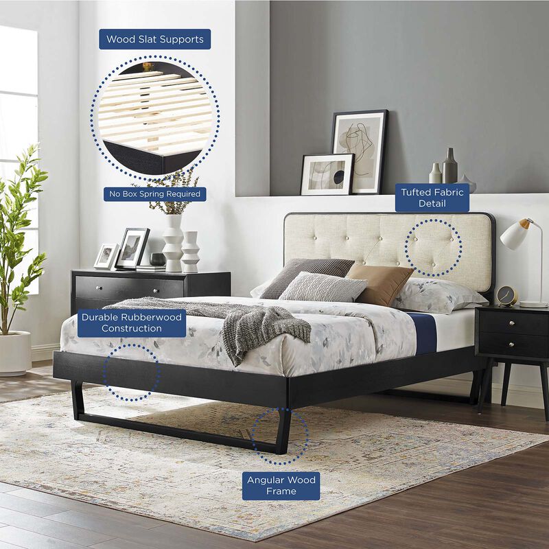 Modway - Bridgette Full Wood Platform Bed with Angular Frame image number 9