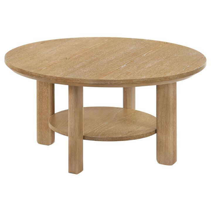 Coaster Ottowa 36-inch Round Wood Cocktail Coffee Table