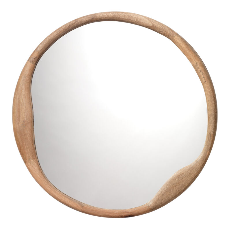 Organic Mango Wood Round Mirror