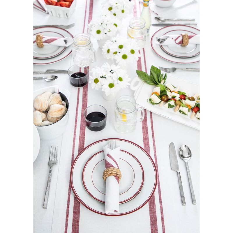 Solino Home 100% Pure Linen Table Runner - French Stripe