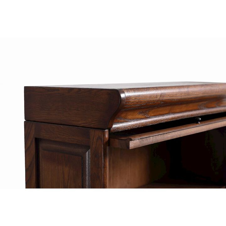 Crafters and Weavers Mission 3 Stack Oak Barrister Bookcase - Beveled Glass