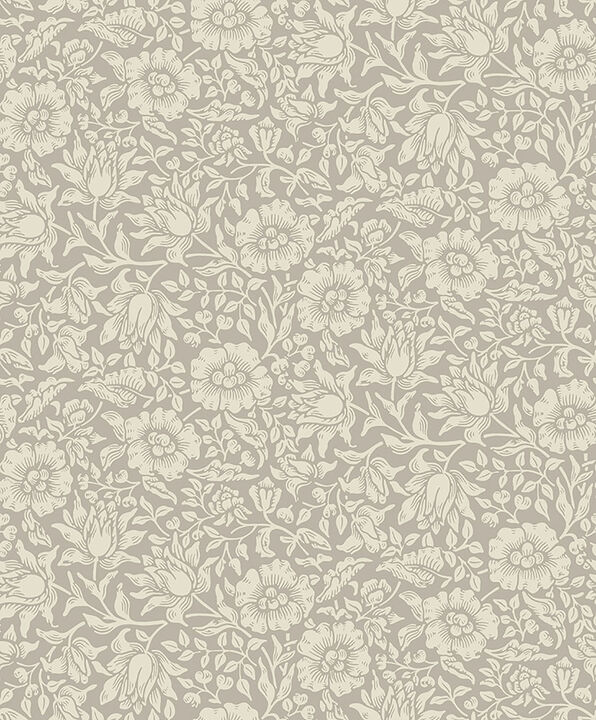 Mallow Grey Floral Vine Wallpaper
