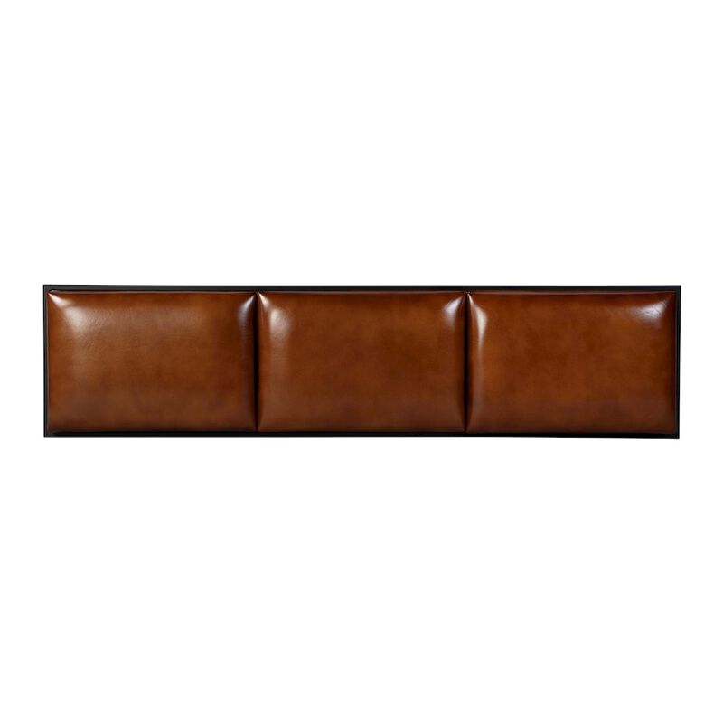 Butler Specialty Kane 62 in. W Leather and Iron Accent Bench, Brown, Black image number 5