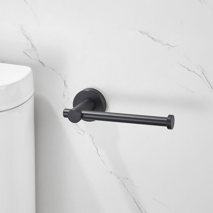 Toilet Paper Holder Matte Black Thicken Space Aluminum Toilet Roll Holder for Bathroom, Kitchen, Washroom Wall Mount