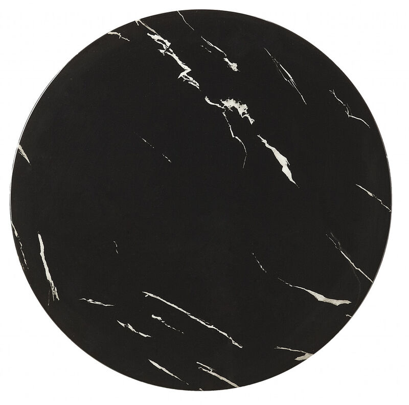 Marble Round End Table, Elegant Side Table for Living Room, Bedroom, or Entryway