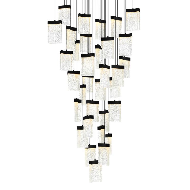 Lava Integrated LED Black Chandelier