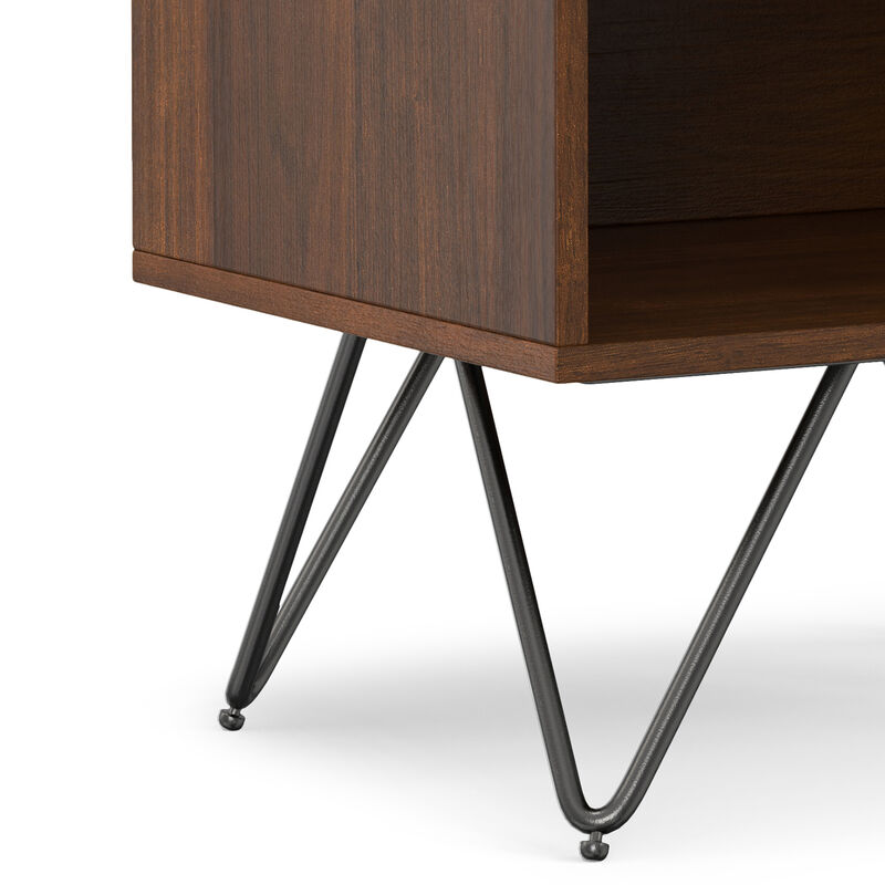 Hunter  20 inch Wide Industrial Modern Nightstand in Walnut