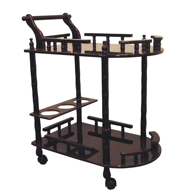 Rolling Bar Cart with Shelves and Wheels for Home or Kitchen Entertaining