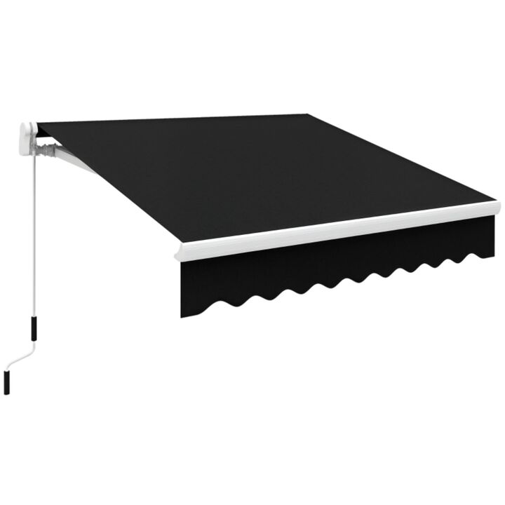 Hivvago 8' x 6.6' Manual Retractable Patio Awning for Deck & Window