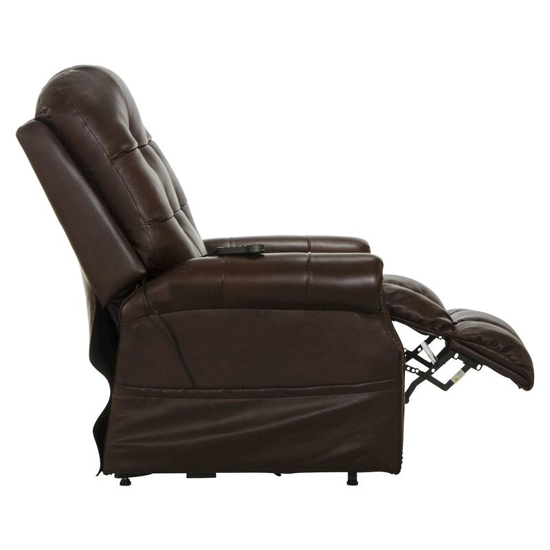 Catnapper Madison Italian Leather Power Lift Lay Flat Recliner with Heat & Massage