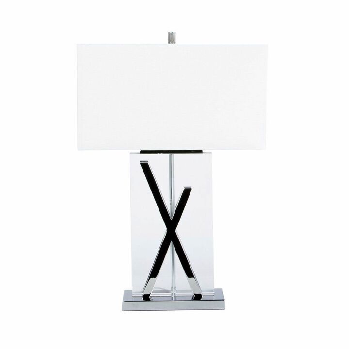 X Table Lamp Chrome Metal LED Light