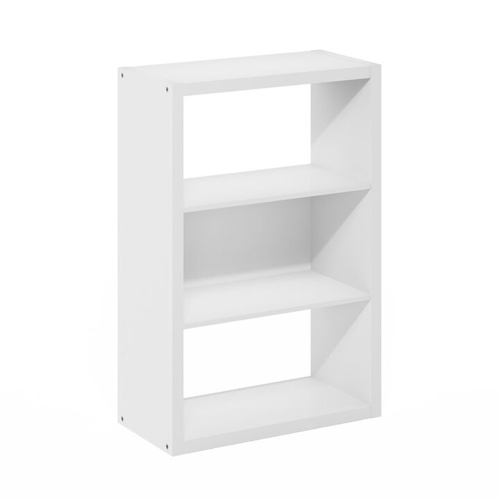 Viola 3-Tier Open Shelf Bookcase, Bookshelf, White