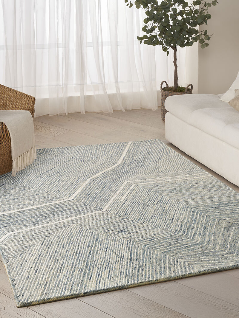 Pure Angles ANG01 Ivory/Blue 5'3" x 7'3" Rug image number 8