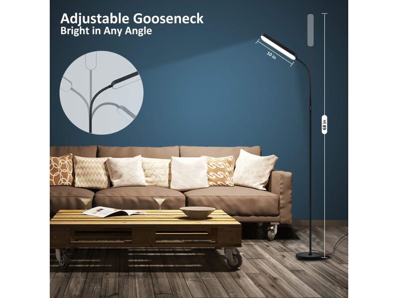 15W LED Floor Lamp 1000 Lumens Dimmable Adjustable Remote Touch Control image number 1