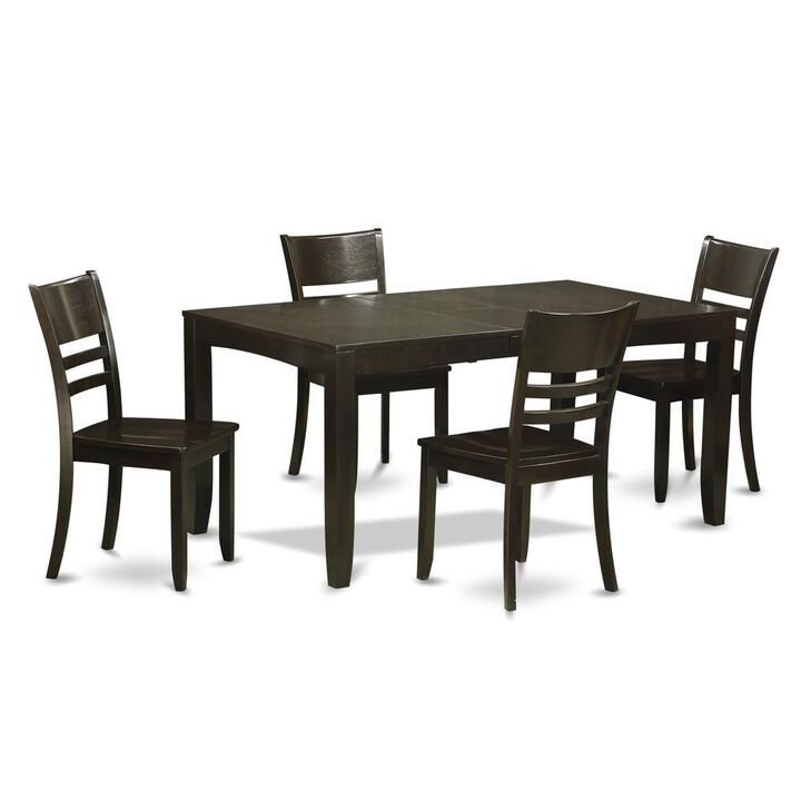 5 Pc Dining room set-Kitchen Tables with Leaf and 4 Chairs for Dining room