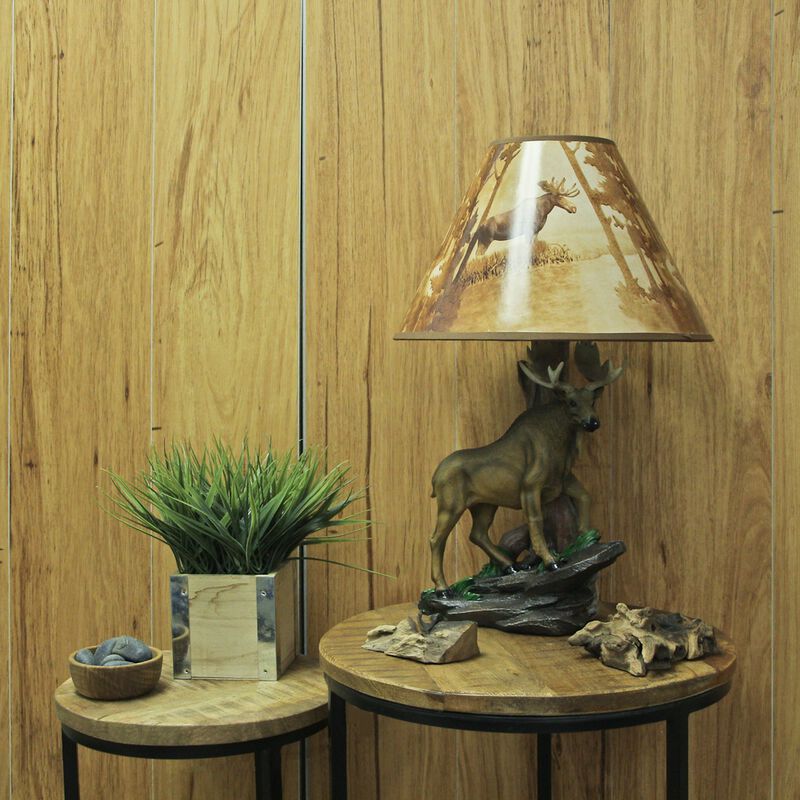 North American Bull Moose Table Lamp W Shade image number 7