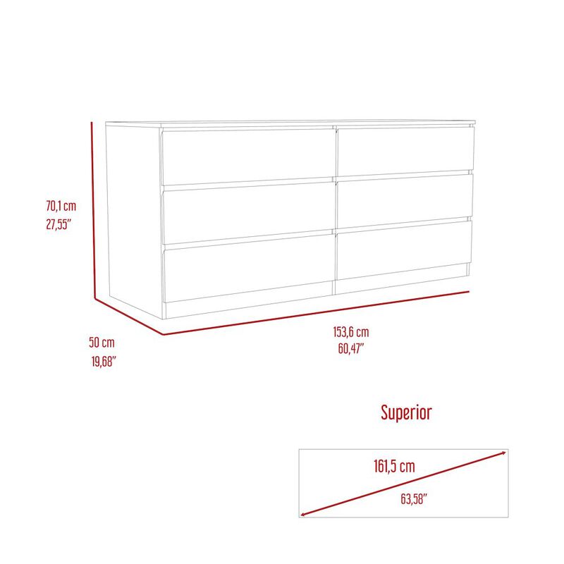 Plethoria Home 6-Drawer Rectangle Dresser Black Wengue image number 5