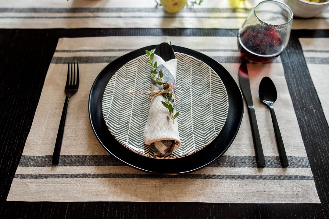 Linen Placemats - French Stripe (Set of 4)