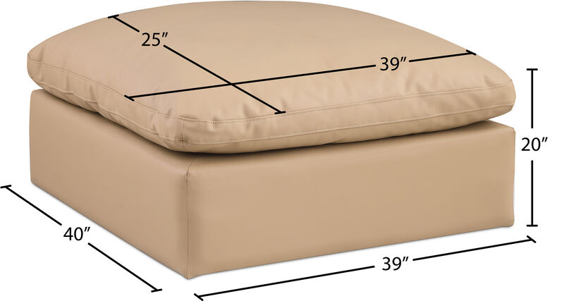 Meridian Furniture Comfy Tan Vegan Leather Modular Ottoman