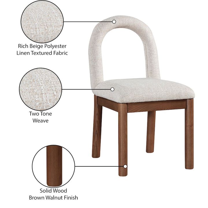 Meridian Furniture Conrad Beige Linen Textured Fabric Dining Chair