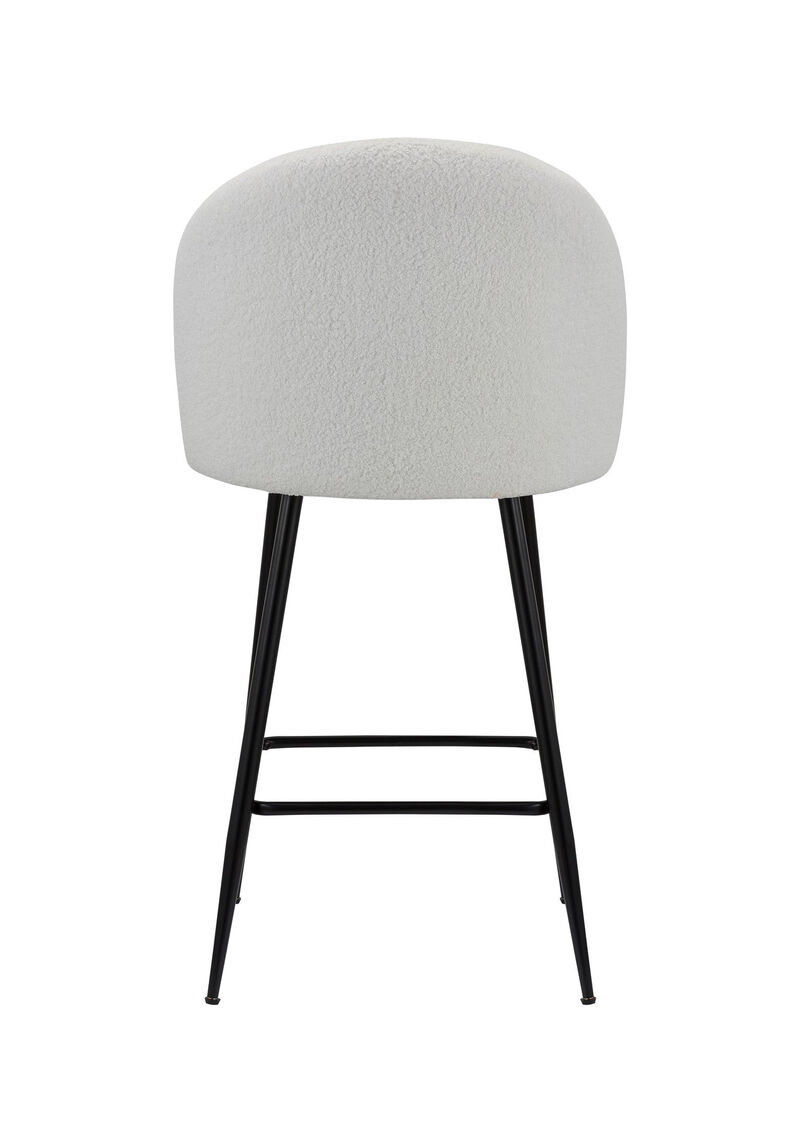 Hivvago Set of Two 26 Inch White and Black Fabric and Metal Low Back Counter Height Bar Chairs