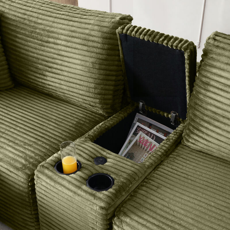 Snogla Sectional Sofa with Cup Holders image number 3
