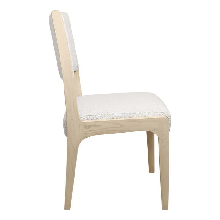 Logan 82 Dining Table, with 6 Ash Ivory Boucle Dining Chairs