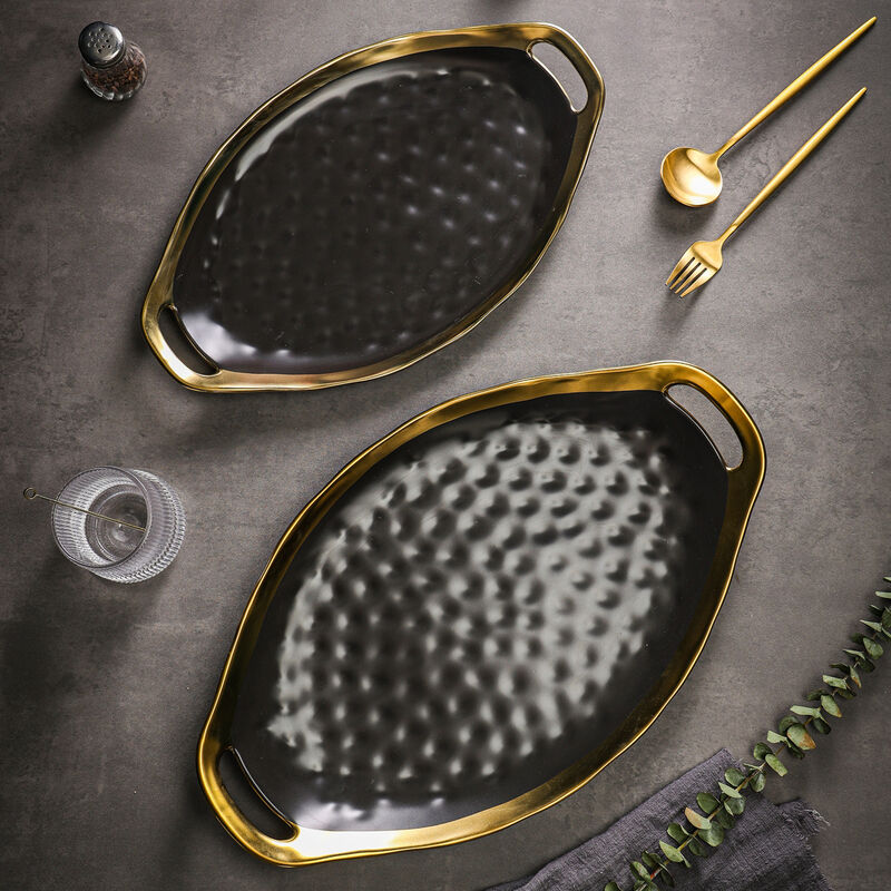 Stone Lain Florian Porcelain Serving Plate Set 2 Piece