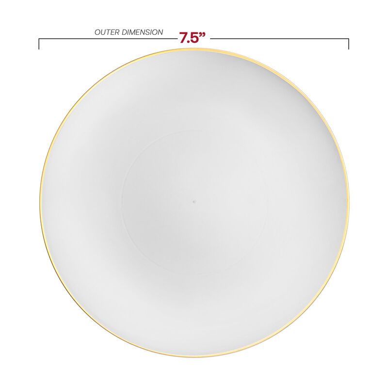 White with Gold Rim Organic Round Plastic Dinnerware Value Set (40 Sets) image number 3