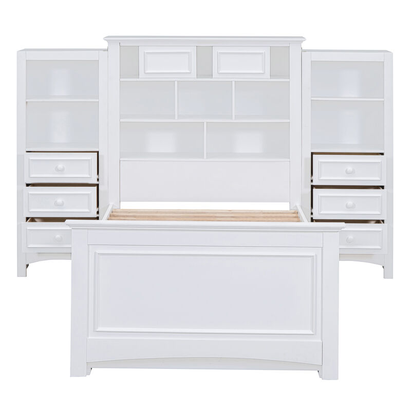 Merax Platform Bed with Storage Headboard image number 5