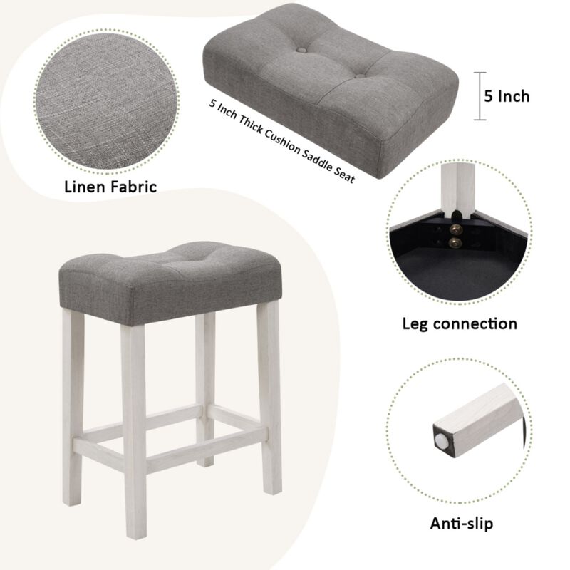 Kepfuf 4‑Piece Farmhouse Bar Table Set image number 6