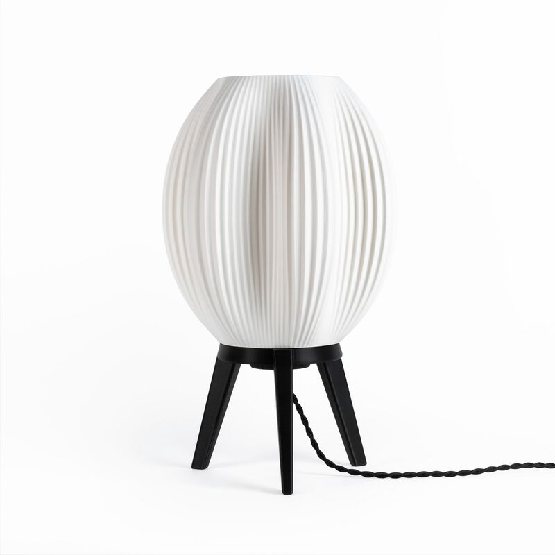 Wavy Modern Contemporary Plant-Based PLA 3D Printed Dimmable LED Table Lamp