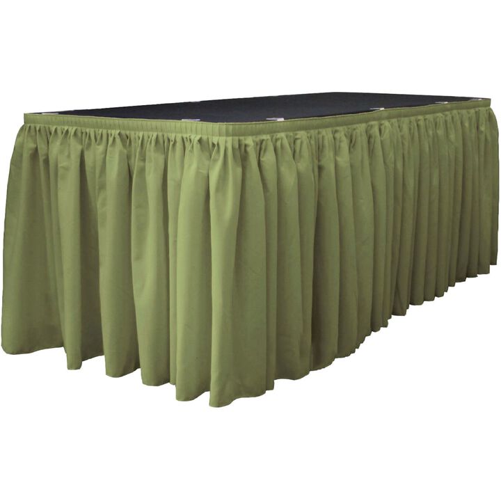 Polyester Table Skirt 17ft x 29in with 10 Clips for Wedding Party Decor