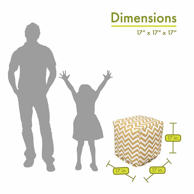 Majestic Home Goods Cube Pouf Chevron Yellow