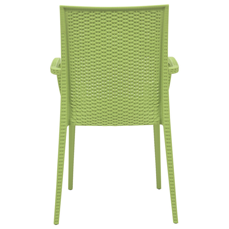 LeisureMod Weave Mace Indoor/Outdoor Chair (With Arms)