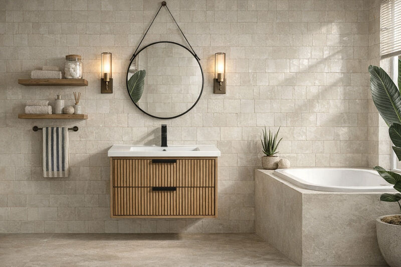 Diego 30" Floating Bathroom Vanity Weathered Fir image number 1
