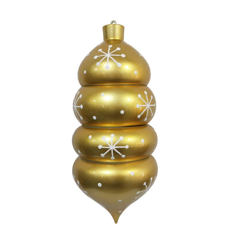 Vickerman 21.5" Gold Candy Droplet White Snowflake Christmas Ornament image number 0