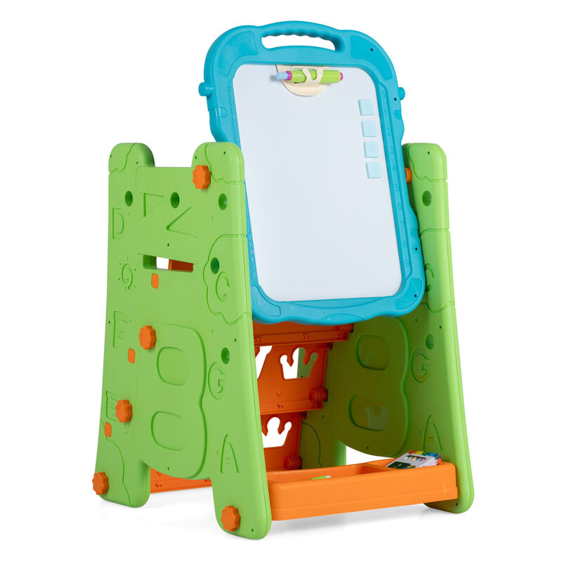 4-in-1 Kids Easel with Double-Sided Magnetic Board for Creative Activities image number 0