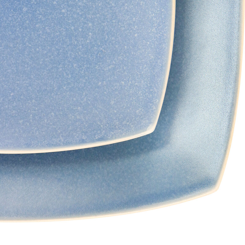 Gibson Elite 16 Piece Soho Lounge Reactive Glaze Stoneware Dinnerware Set in Light Blue
