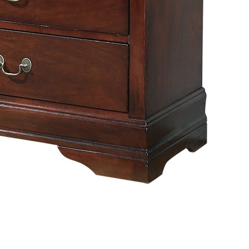 Deyr Wide Dresser, 6 Drawers, Bronze, Louis Philippe Molding Brown