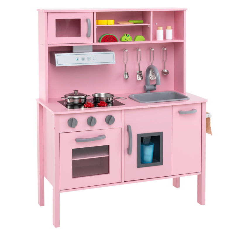 Wooden Pretend Play Kitchen Set for Toddlers – Interactive Toy Kitchen with Accessories